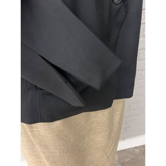 Laurie Flelt Women Black Cropped Back Pleated Blazer  Size 4 - Picture 11 of 16